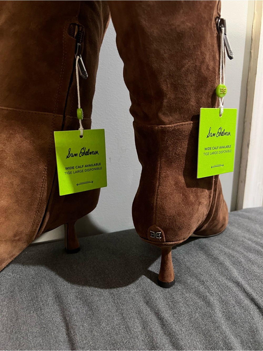 Sam Edelman Tall Pointed-Toe Suede Boots in toffee - Picture 4 of 12